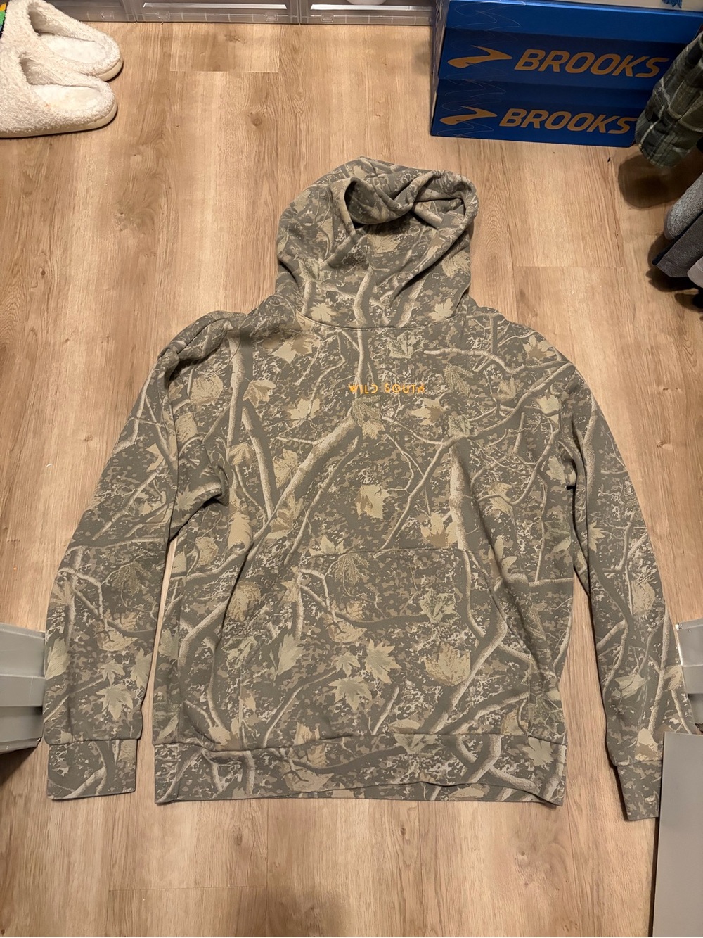Wild South Olive and Tan Camo Hooded Sweatshirt